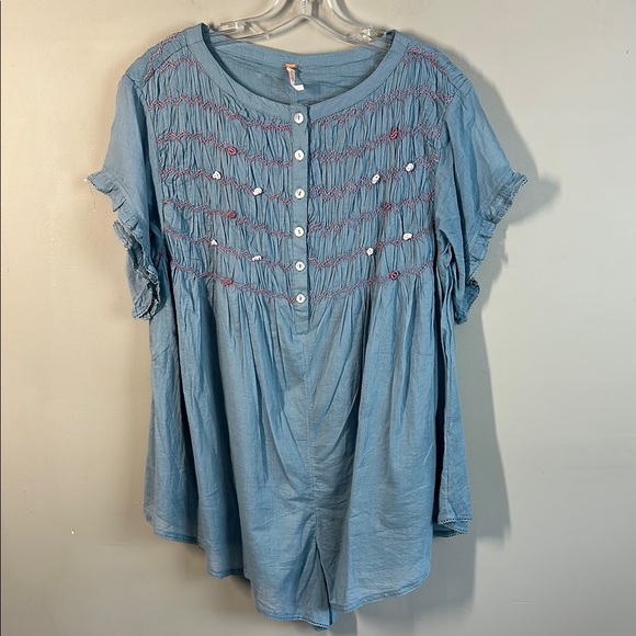 Free People Womens Victoria Babydoll Romper Size S Coquette Soft Girl Feminine - Picture 6 of 16